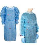 Camici monouso TNT AZZURRI  con Polsini  Non Sterili  10pz