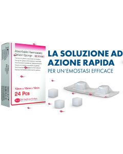 SPUGNE DI GELATINA - Blisters da 24 pz. singoli (mm 10 x 10 x 10)  (vedi Cutanplast)