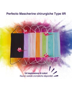 Mascherine  chirurgiche PERFECTO PLUS  DISPOTECH monouso  Colorate  3 STRATI x 50pz