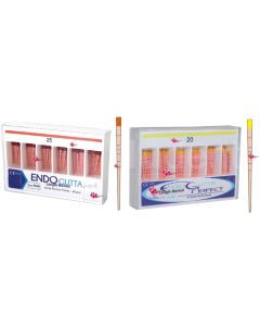 PUNTE DI  GUTTAPERCHA  MILLIMITRATE A CONICITÀ VARIABILE  04% - 06% 60pz.