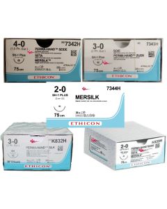 Aghi sutura Ethicon Seta   cilindrico 1/2 Cerchio  K 7342- K7343 - K7344- K832 - K833  36pz