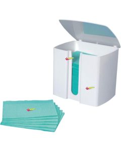 DISTRIBUTORE PER SALVIETTE a taglio 18x13,8x17h. col. BIANCO o Trasparente