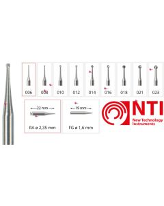 Frese Carburo di Tungsteno FG  e RA Monoblocco Figura 1 Pallina 5pz