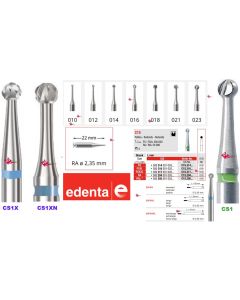 FRese al carburo di Tungsteno C.A.  EDENTA  Pallina  CS1 - CS1X - C1SXN