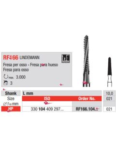 FRESE CHIRURGICHE LINDEMANN ACCIAIO - RF166 409 297 021 - HP (104)  EDENTA 3pz